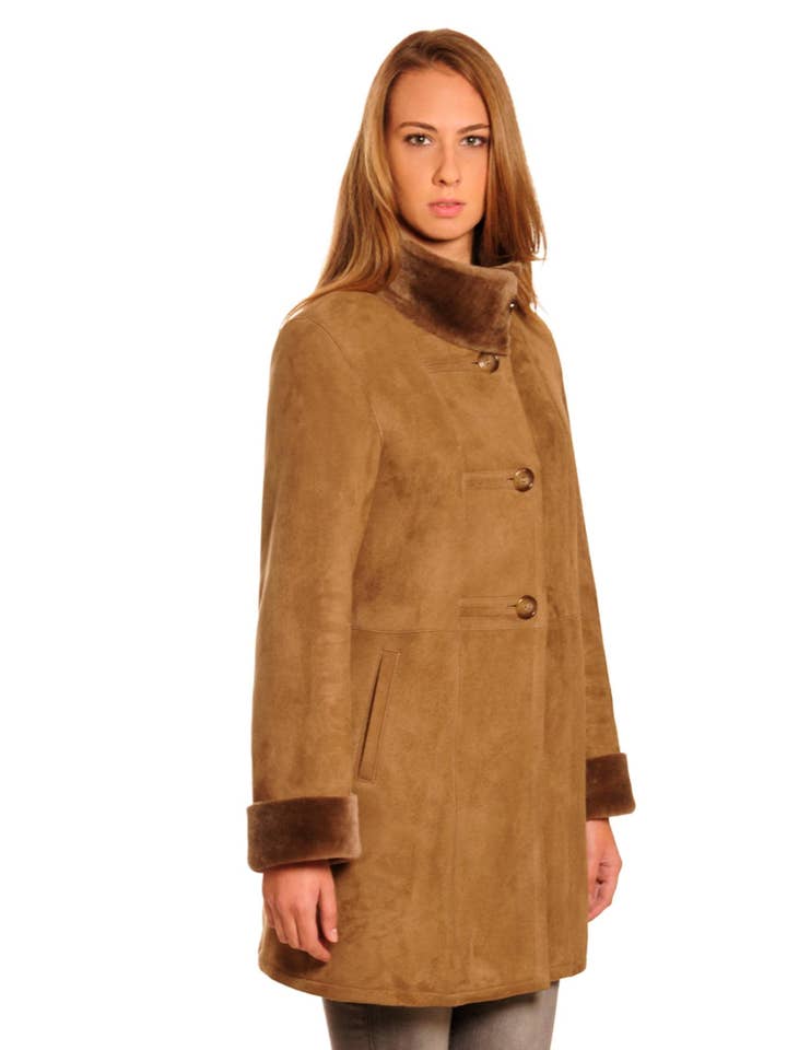 Sand DANKO 15049 Women's coat 100% lambskin. High Quality. for wholesale on Faire1
