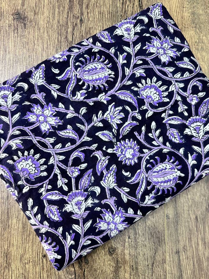 Indischer handgefertigter Blockdruck-Baumwollstoff pro Yard für den Großhandel von The Eastern Loom