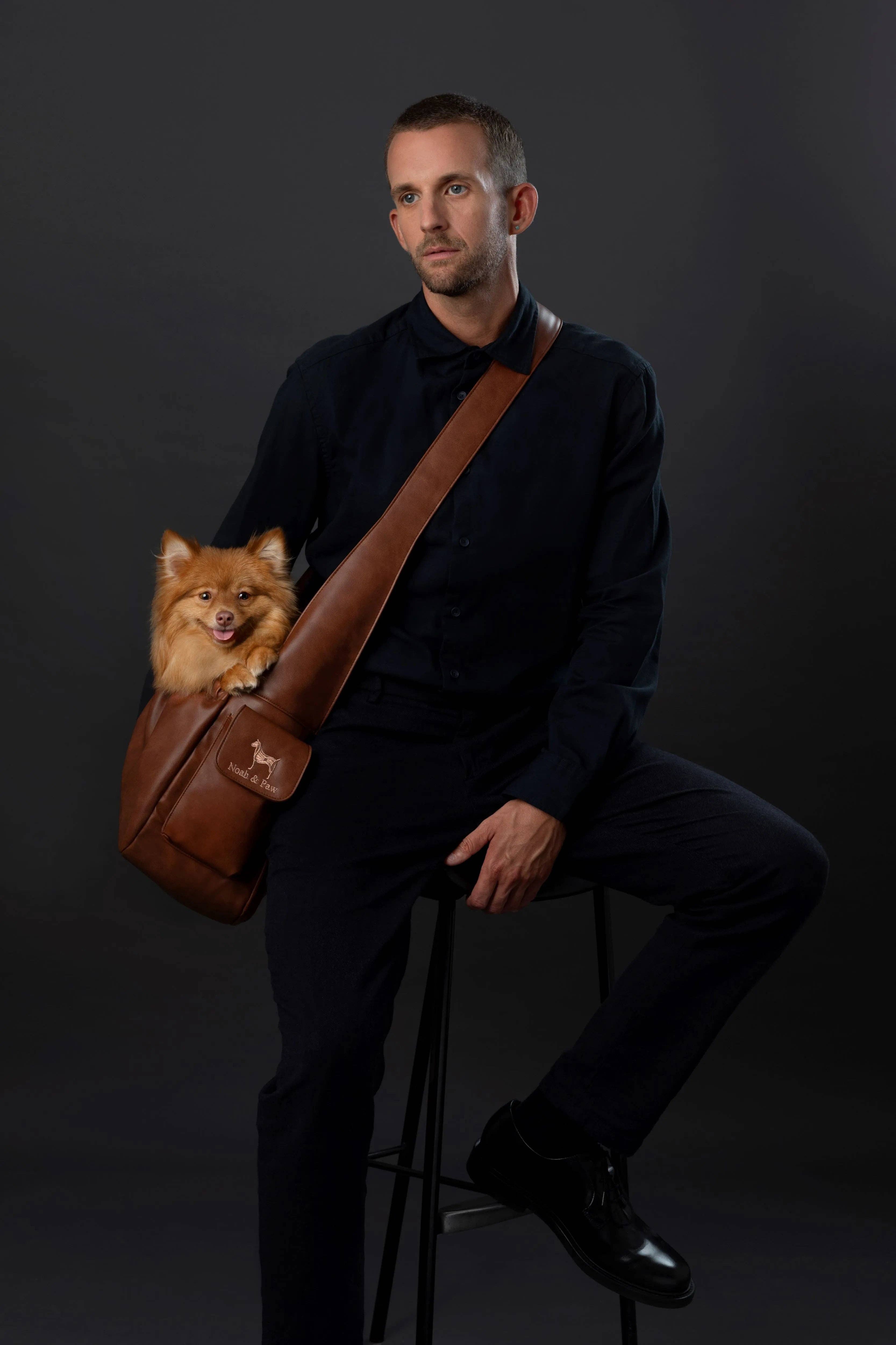 NOAH AND PAW LLC - Wholesale Pet Carrier - Cat/Dog - Vegan Leather Pet sling Carrier, Ruffle Style24