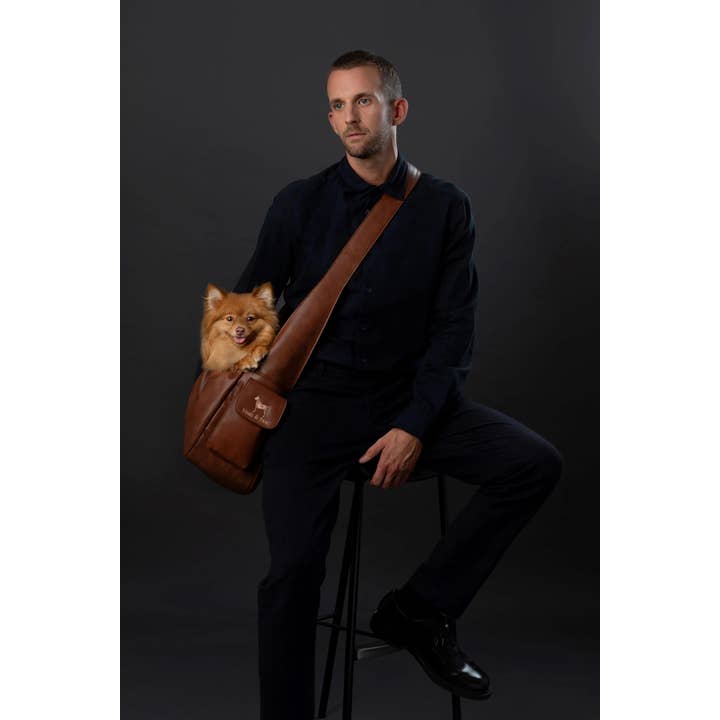 NOAH AND PAW LLC - Wholesale Pet Carrier - Cat/Dog - Vegan Leather Pet sling Carrier, Ruffle Style24