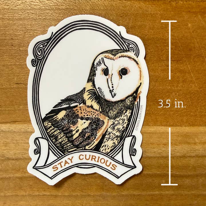 Kerkuil - Blijf Nieuwsgierig STICKER voor wholesale door Lynn-oleum