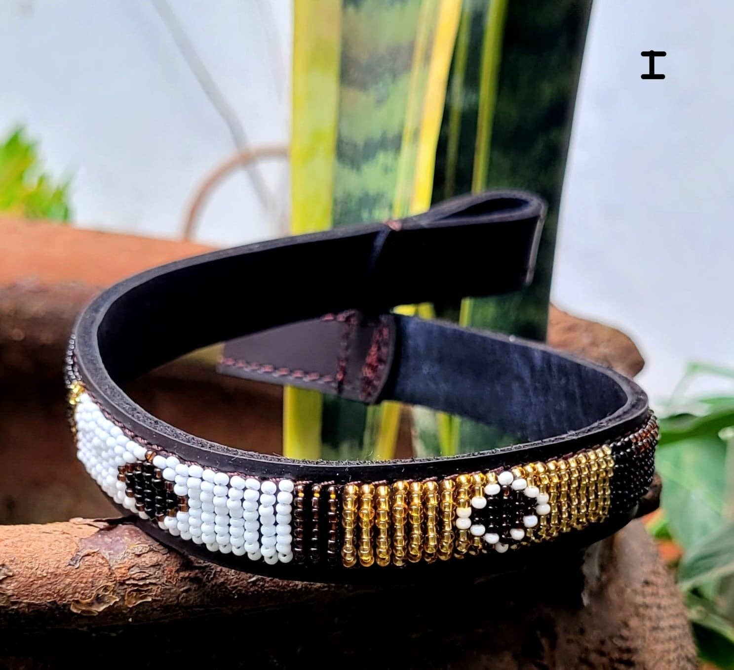 MAASAI CHIEF - Wholesale Pet Collar - Cat/Dog - Beaded Leather  Horse browband10