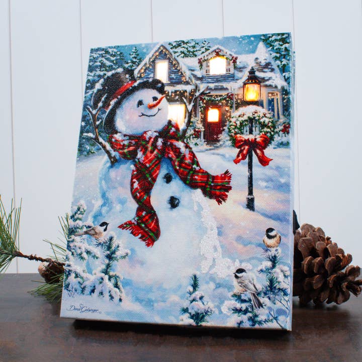 An Old Fashioned Christmas 8x6 Lighted Tabletop Canvas for wholesale by Glow Decor
