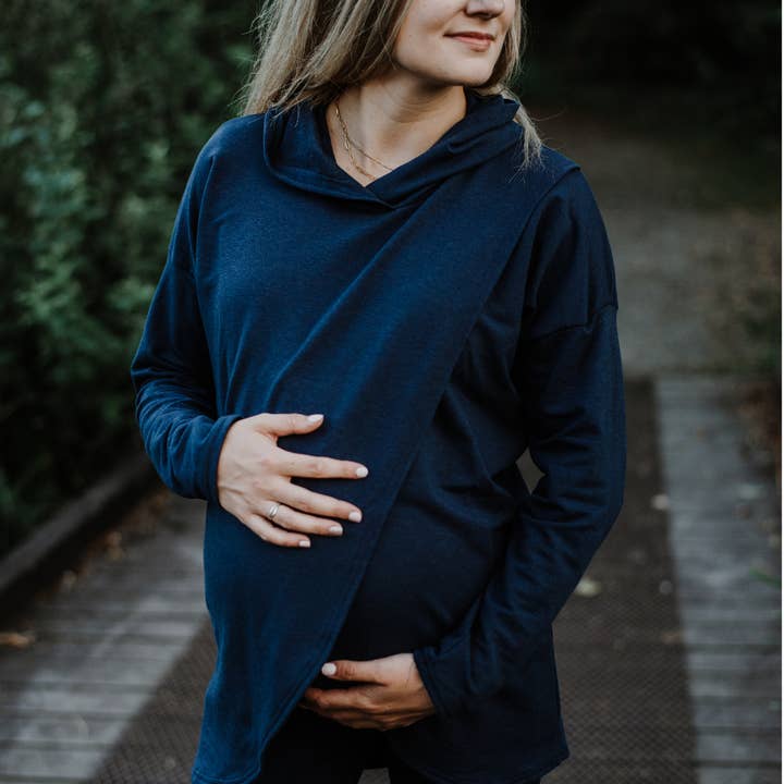 New Genes Maternity - Wholesale Hoodie - Women's - Gianna Nursing Hoodie -Navy4