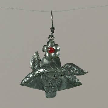 Sterling Catrina øreringe med koral 2 „x 1 1/2 ″) for engroshandel hos Moosepablos, Inc.