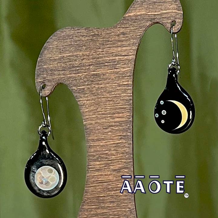 Kunstglas-Ohrringe mit Halbmond-Vollmondphasen für den Großhandel von AAOTE