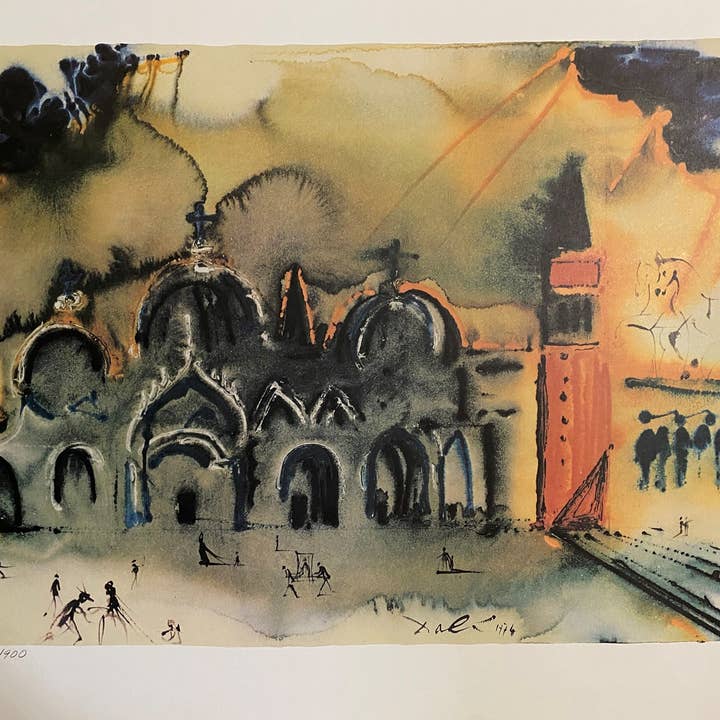 Salvador Dali Hyllning till Venedig Faksimil Signerad LE Konstverk för wholesale av Deluxe Fine Art