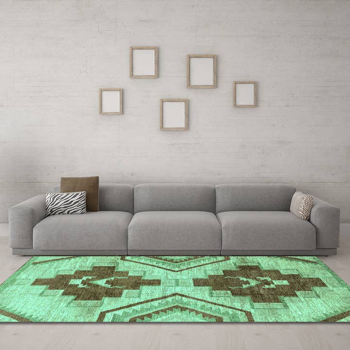 Tappeti moderni turchesi astratti lavabili in lavatrice per la vendita all'ingrosso da parte di Ahgly