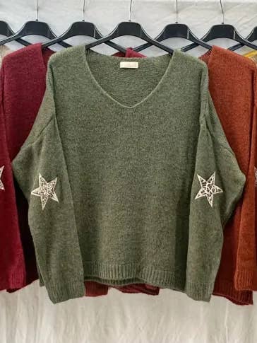 Sweater With Two Leopard Stars @23630_Pul2EtoileLeo for wholesale by Mimi & Gogo