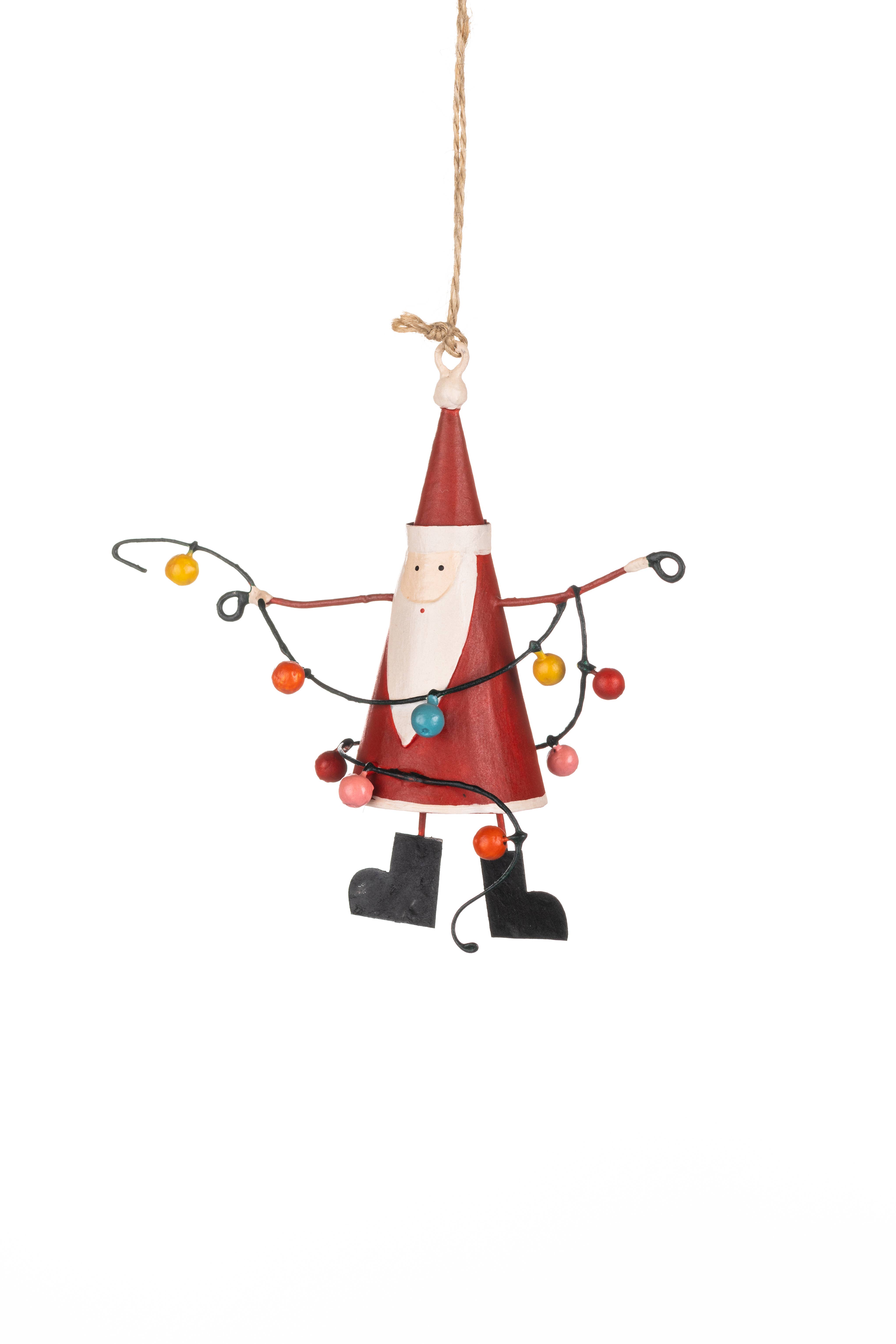 Shoeless Joe Ltd – wholesale Ornament – Fairy Lights Santa0