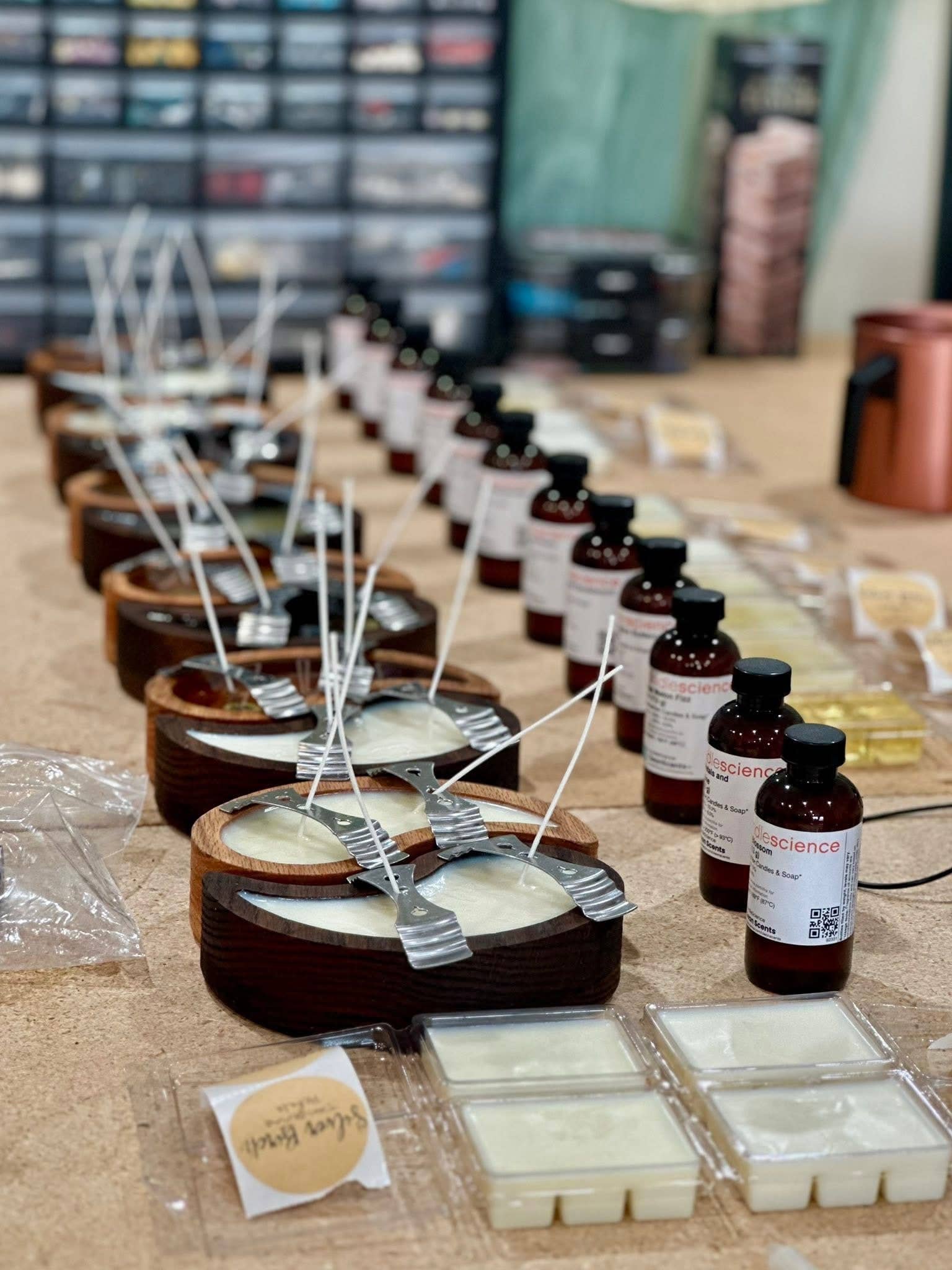 Third Eye Creation Company - Venta al por mayor Candelabros - Juego de porta velas Yin Yang listo para vela, cuenco de madera para vela3