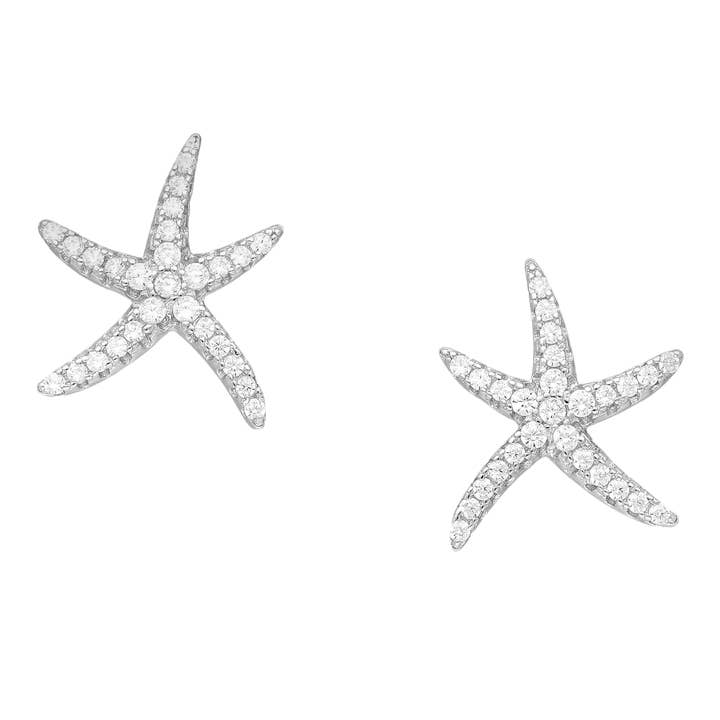 Pendientes de tuerca de plata esterlina/circonita cúbica para venta al por mayor de Kate Carr / PureNY Jewelry LLC