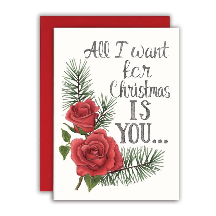 Allt jag vill ha i julklapp är du naken kort för wholesale av Naughty Florals