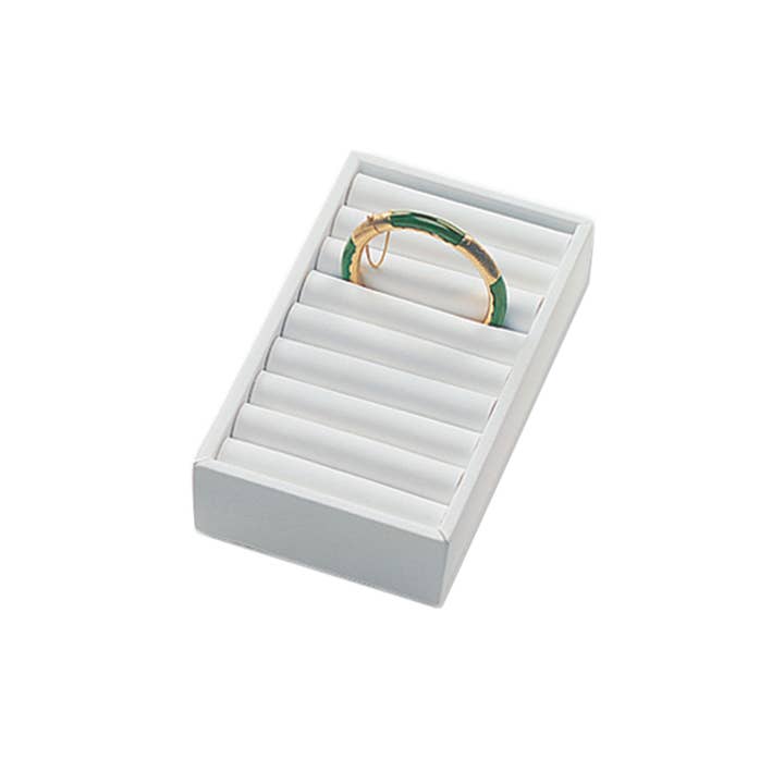 Store Supply Warehouse - Wholesale Retailer Display - Jewelry - 9 Section White Bangle Tray With Velvet Inserts