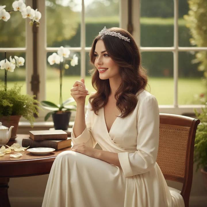 Athena Bridal Jewellery - Wholesale Tiara - Women's - ATHENA COLLECTION - DAINTY DIVA TIARA - AHB204 -SILVER