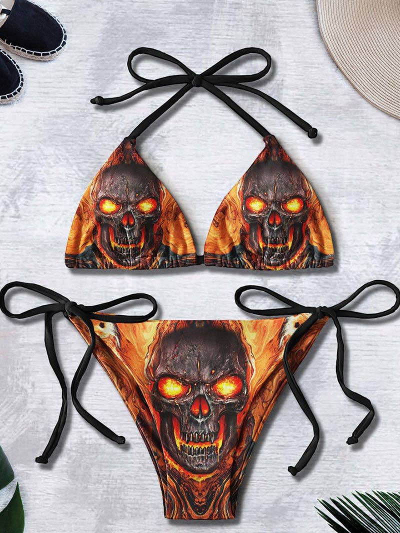 Tourtiwi - Wholesale Two Piece Swimsuit - Women's - Sexy Skull Bandage Swimsuit Suit5