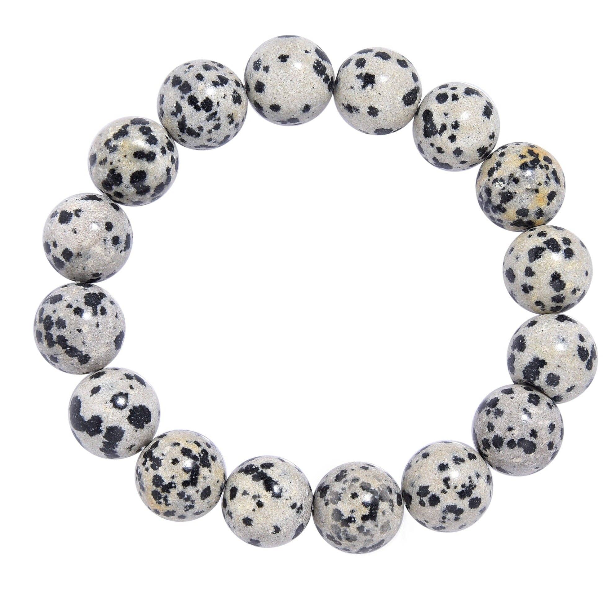 Ole - Wholesale Beaded Bracelet - Dalmatian Stone Bracelet B1990-12MM0