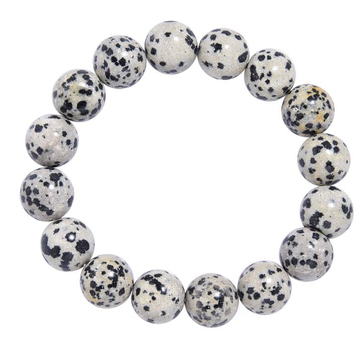 Ole - Vente Bracelet de perles - Bracelet en pierre dalmatienne B1990-12MM