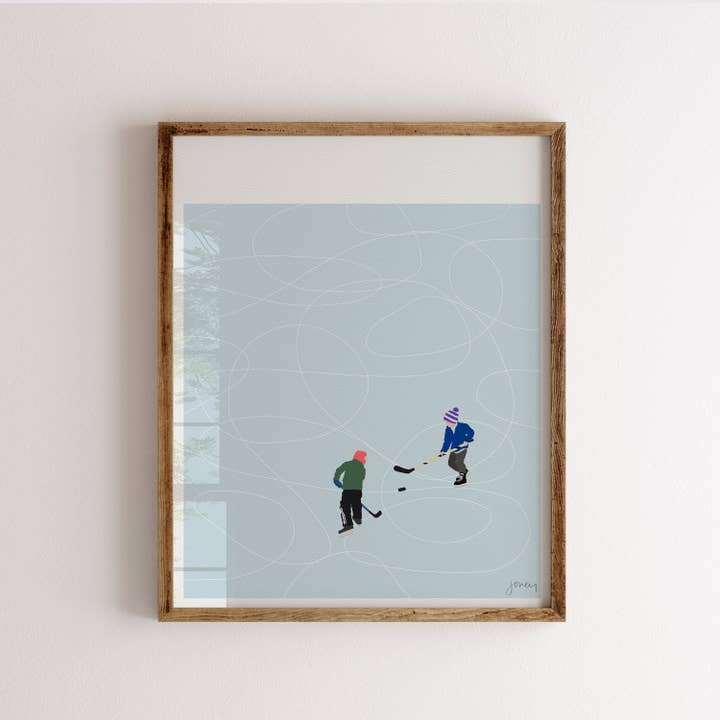 Jorey Hurley - Wholesale Art Print - Pond Hockey Art Print. Signed. Unframed. 230224