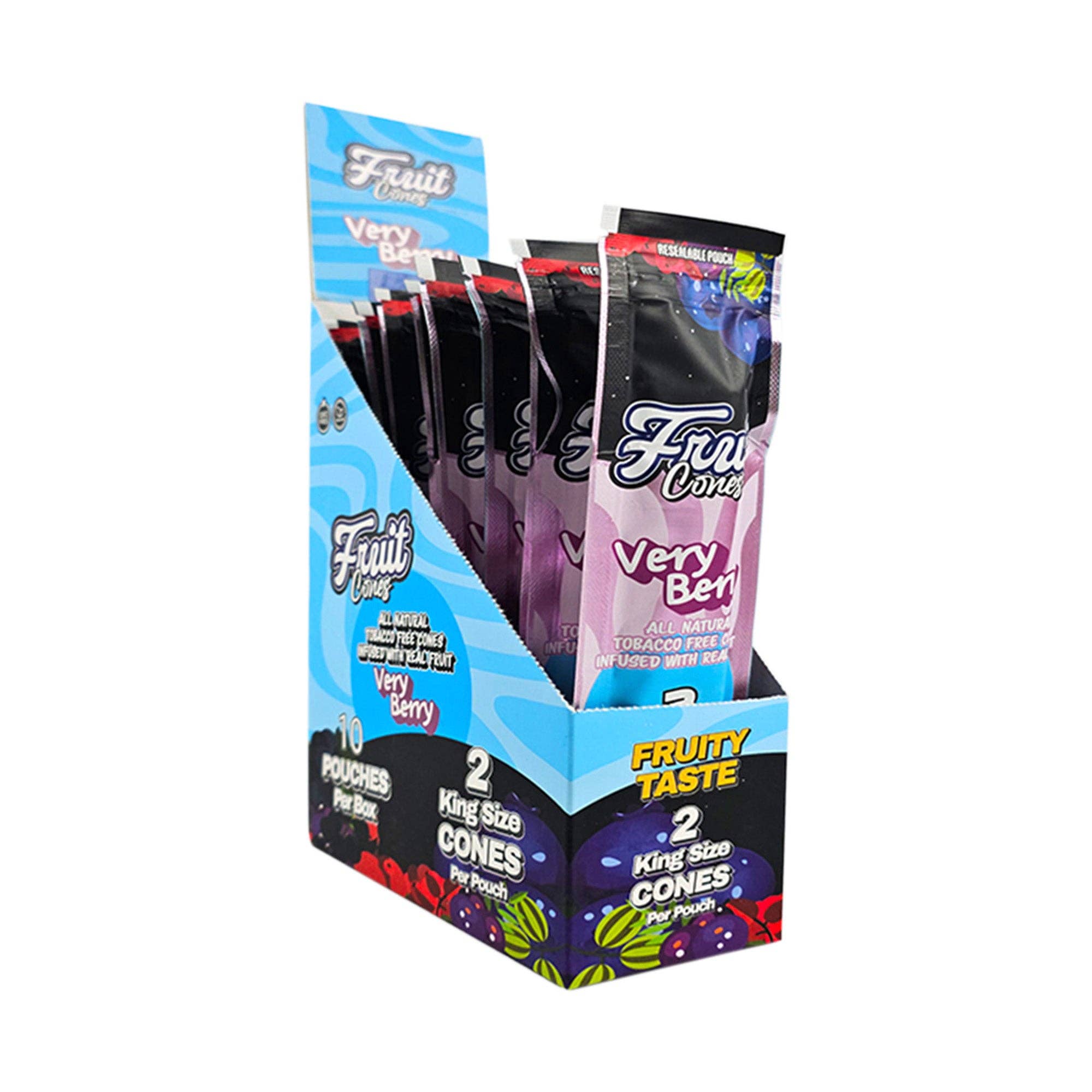 Cannatron - Wholesale Retailer Display - Paper & Novelty - Fruit Cuts Natural Pulp Cones - King Size - 2pk - 10ct21