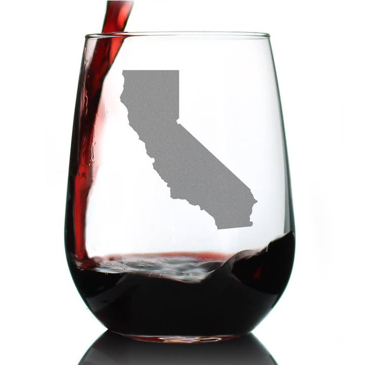 Californië Kaart - Wijnglas zonder Steel - Californische Cadeaus voor wholesale door bevvee