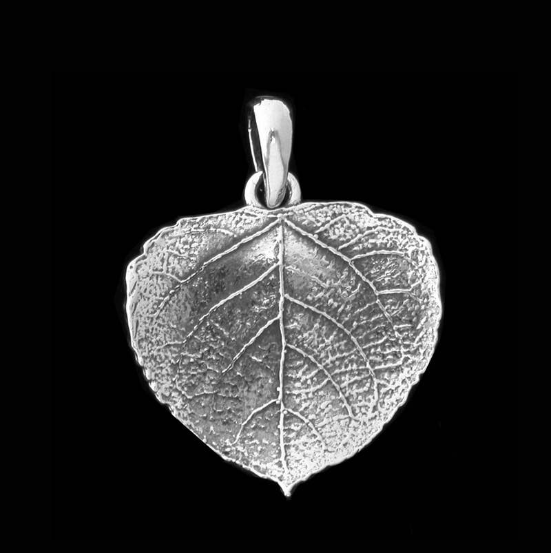 Zeppo Merchandisers Inc - Wholesale Individual Charm/Pendant - Sterling Silver Aspen Leaf-16mm Pendant4