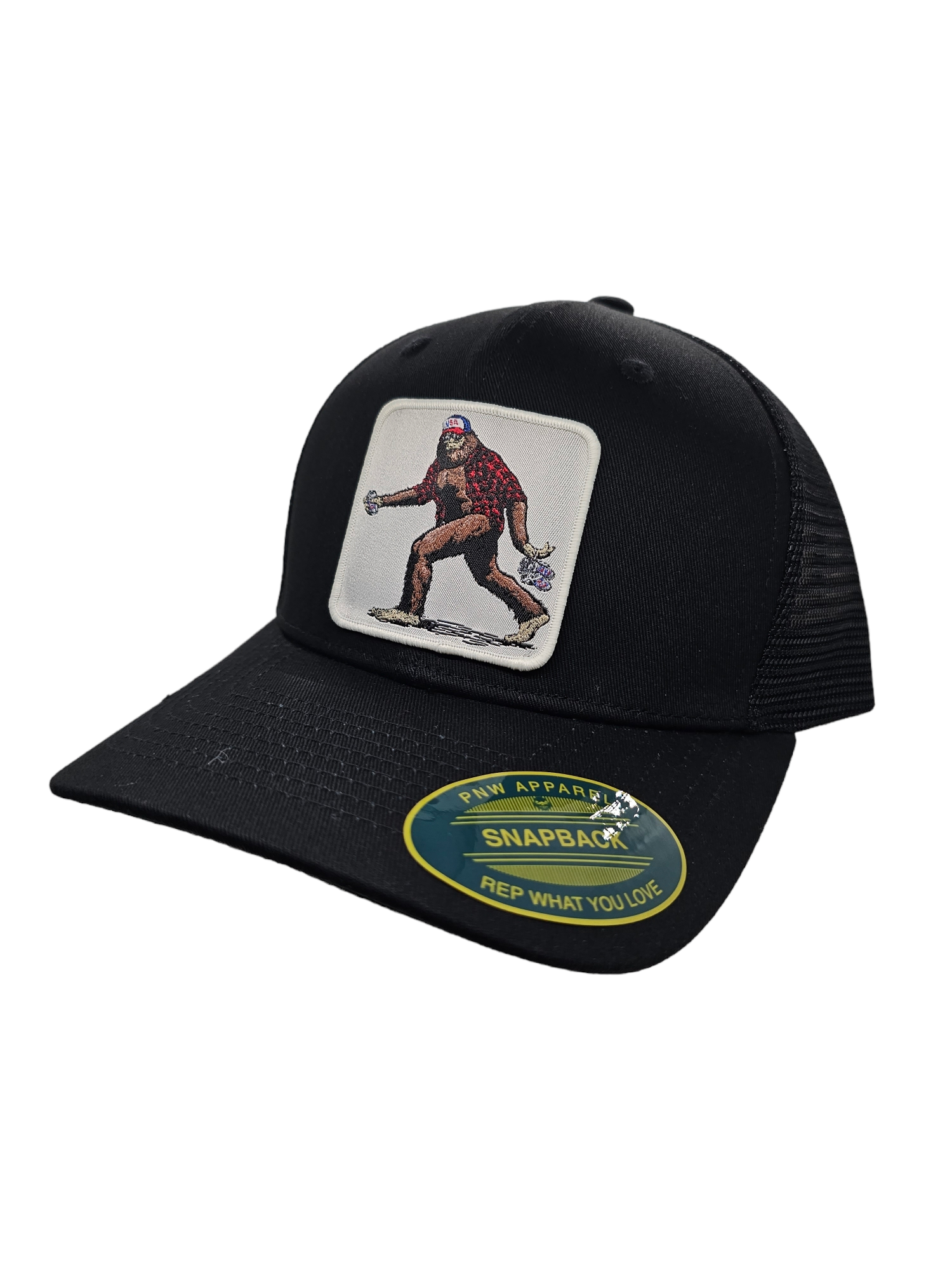 PNW Apparel - Vente Casquette de camionneur – unisexe - Casquette Snapback en maille Sasquatch Trucker14