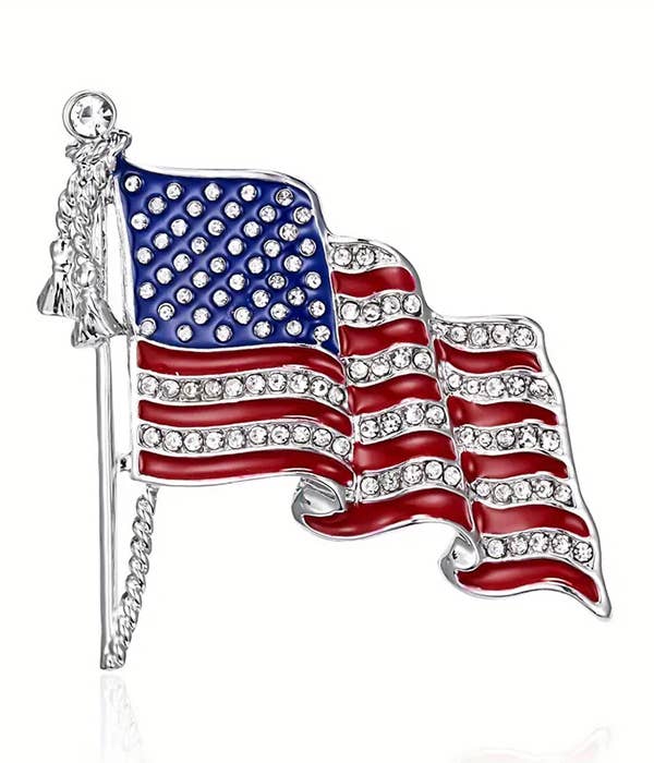 Jewelry Max - Wholesale Brooch - ( R391 )  PATRIOTIC THEME AMERICAN FLAG BROOCH0