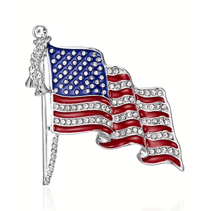 Jewelry Max - Wholesale Brooch - ( R391 ) PATRIOTIC THEME AMERICAN FLAG BROOCH