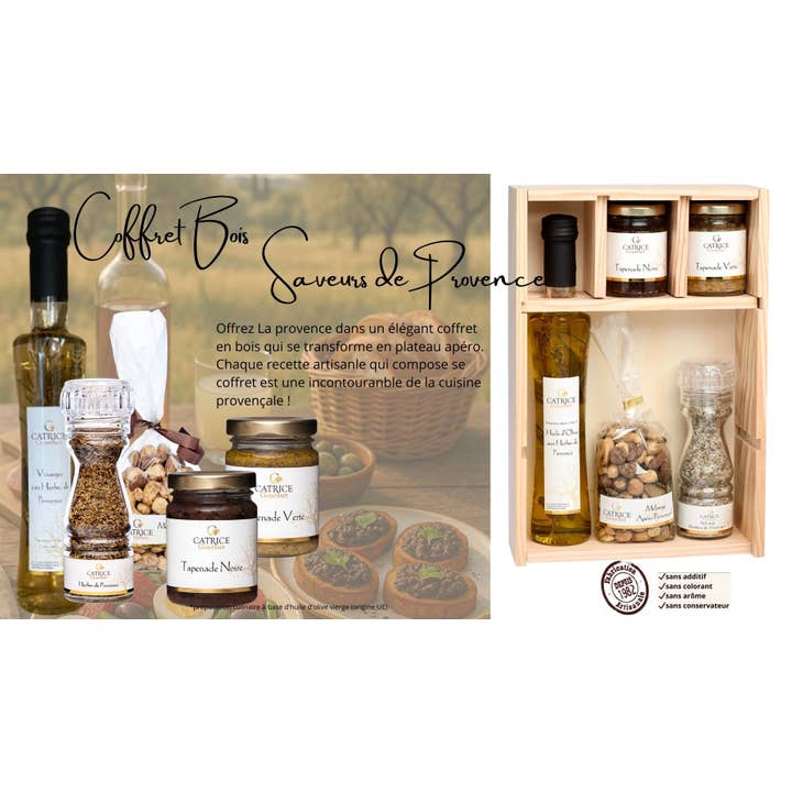 COFFRET cadeau gourmand - COFFRET Bois Saveurs de Provence pour la vente par CATRICE GOURMET