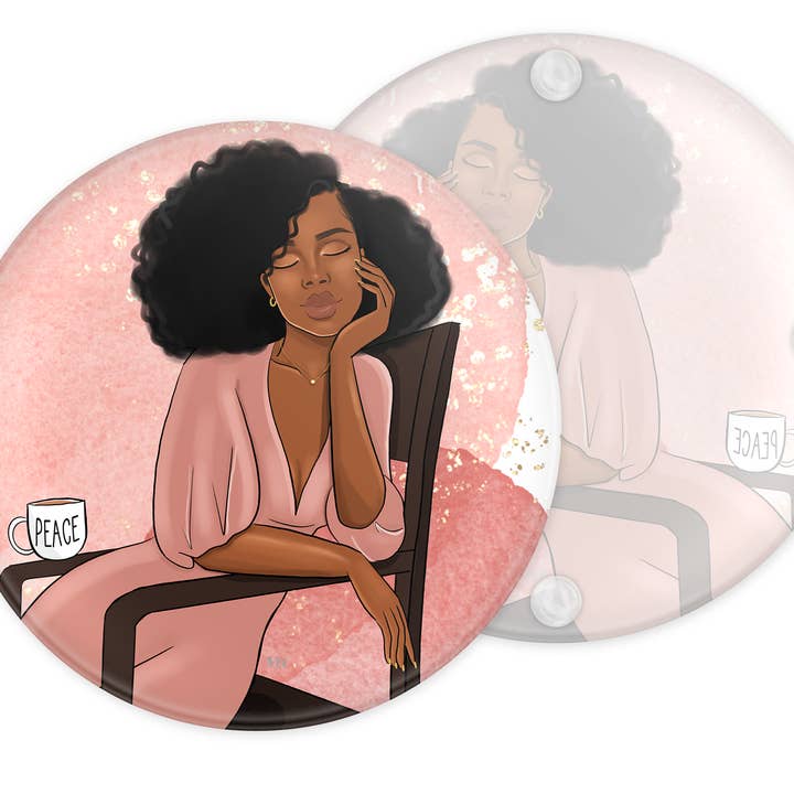 At Peace Glass Coasters, Set of 4 for wholesale by M&K Creative Designs