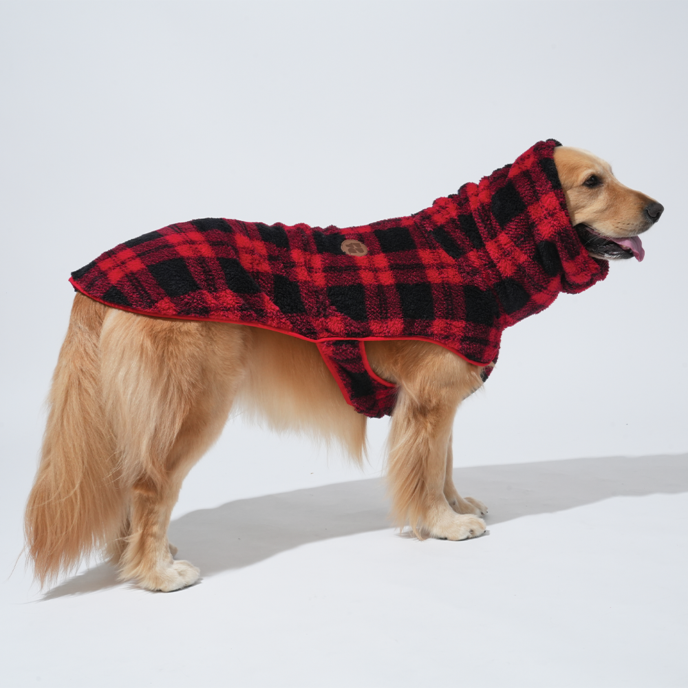 Puppy Gallery – Poncho para cão - Cão por atacado – Poncho de Padrão Xadrez em Fleece Chouchou7