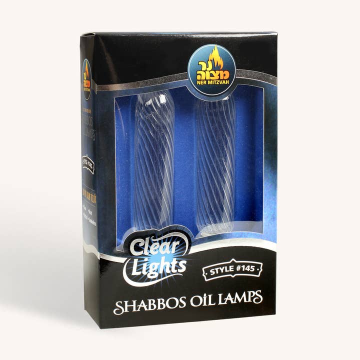 Lot de 2 lampes à huile Shabbos en verre paraffine, 4 po, doublées pour la vente par Ner Mitzvah