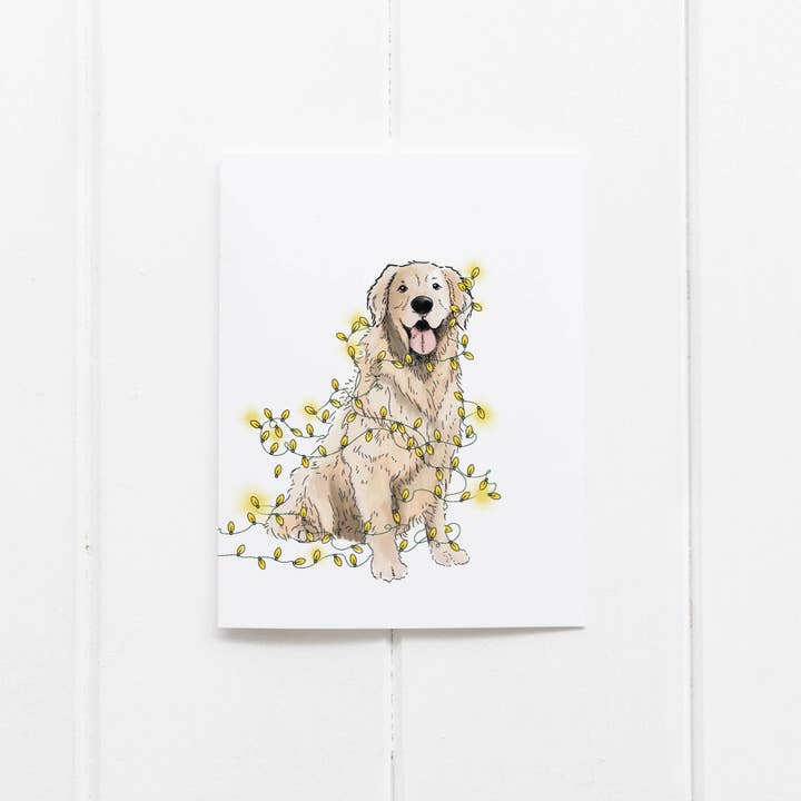 Ramus & Co. - Wholesale Christmas Card - Lit Retriever Greeting Card