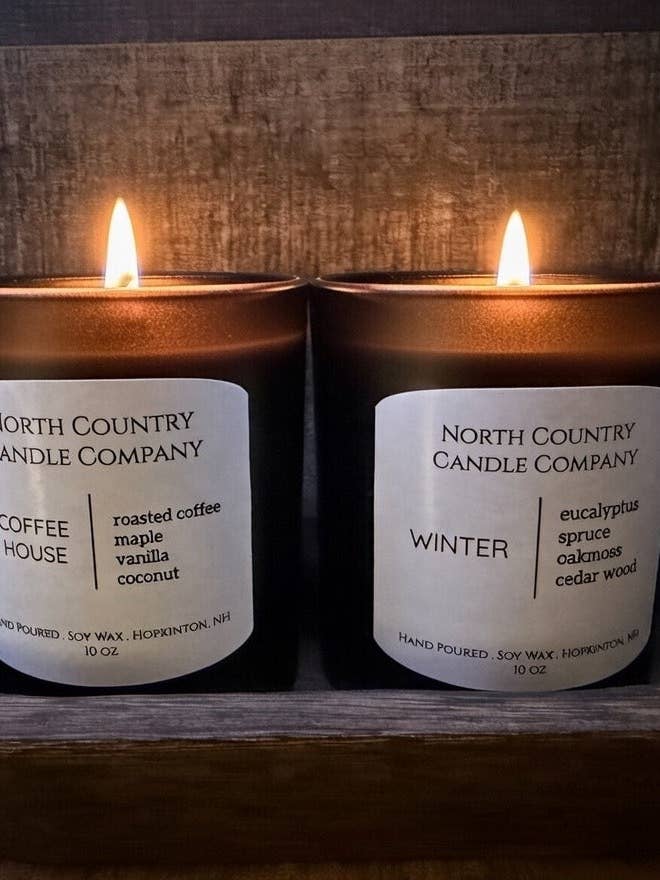 Winter & Coffee House Combo Candles 10 oz Black Jars for wholesale by North Country Candle Company