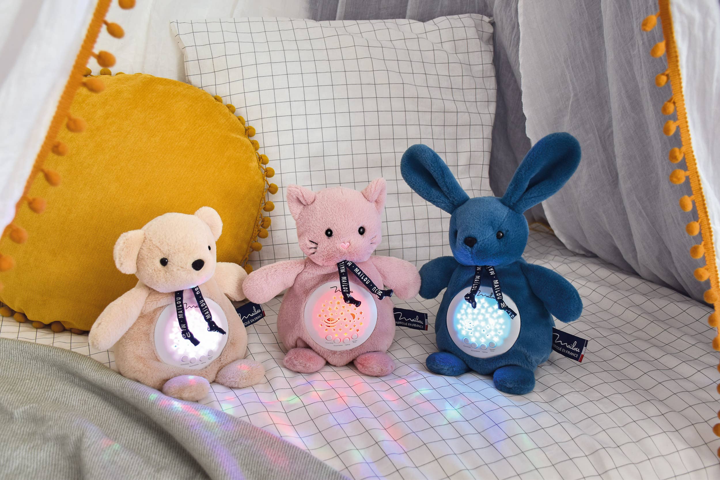 MAÏLOU TRADITION – Engroshandel Natlys - Børn og baby – Musisk natlampe og stemningsprojektor med lyserød kat2