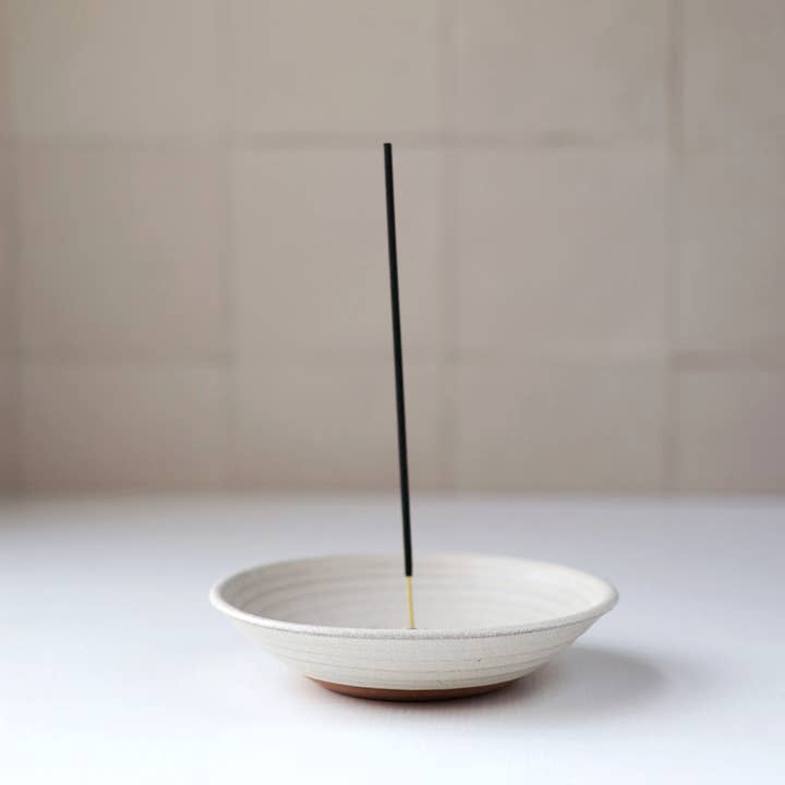 Gravesco Pottery - Wholesale Incense Holder - Incense Burner in Cream | Modern Handmade Pottery2