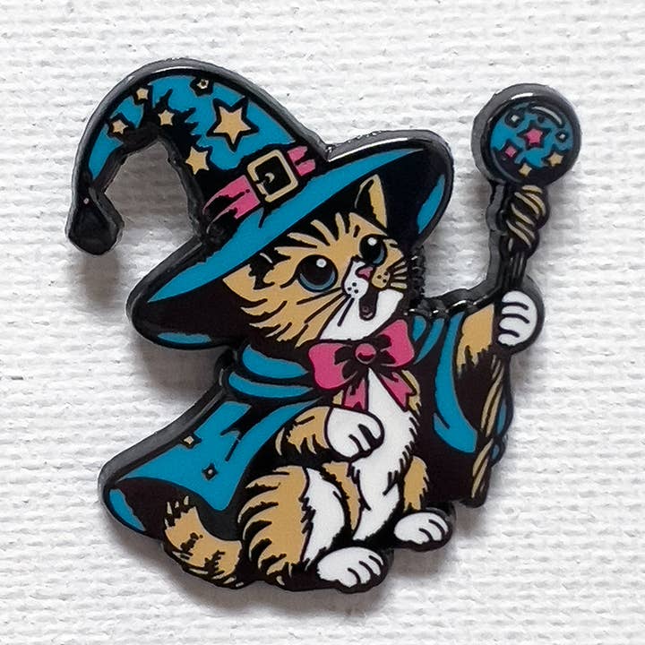 Mage Cat Pin for wholesale by Strike Gently