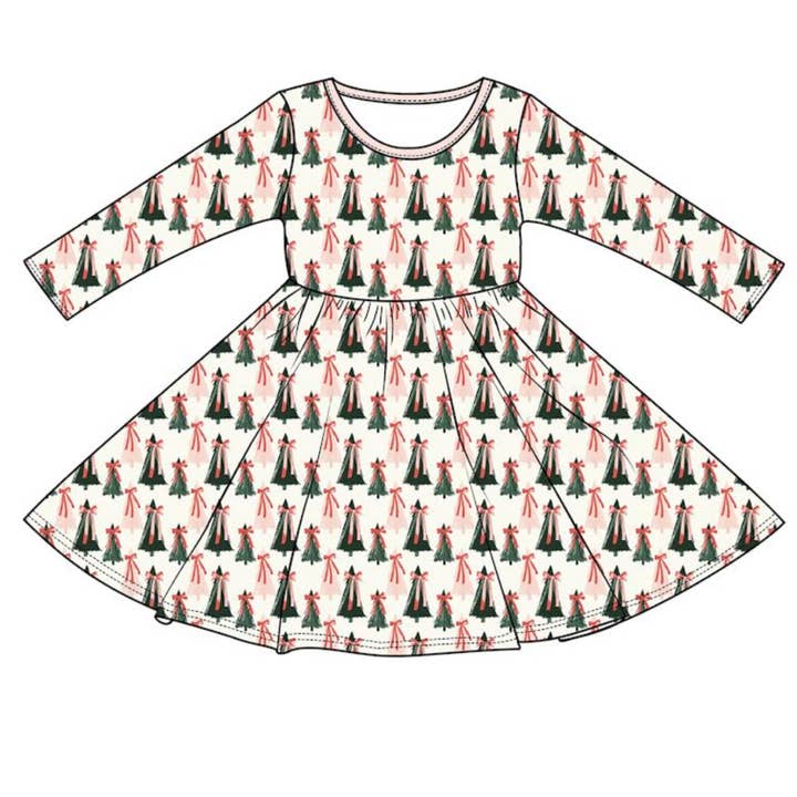 Robe à manches longues à volants Peppermint Pines pour la vente par Sweet P Baby Co.