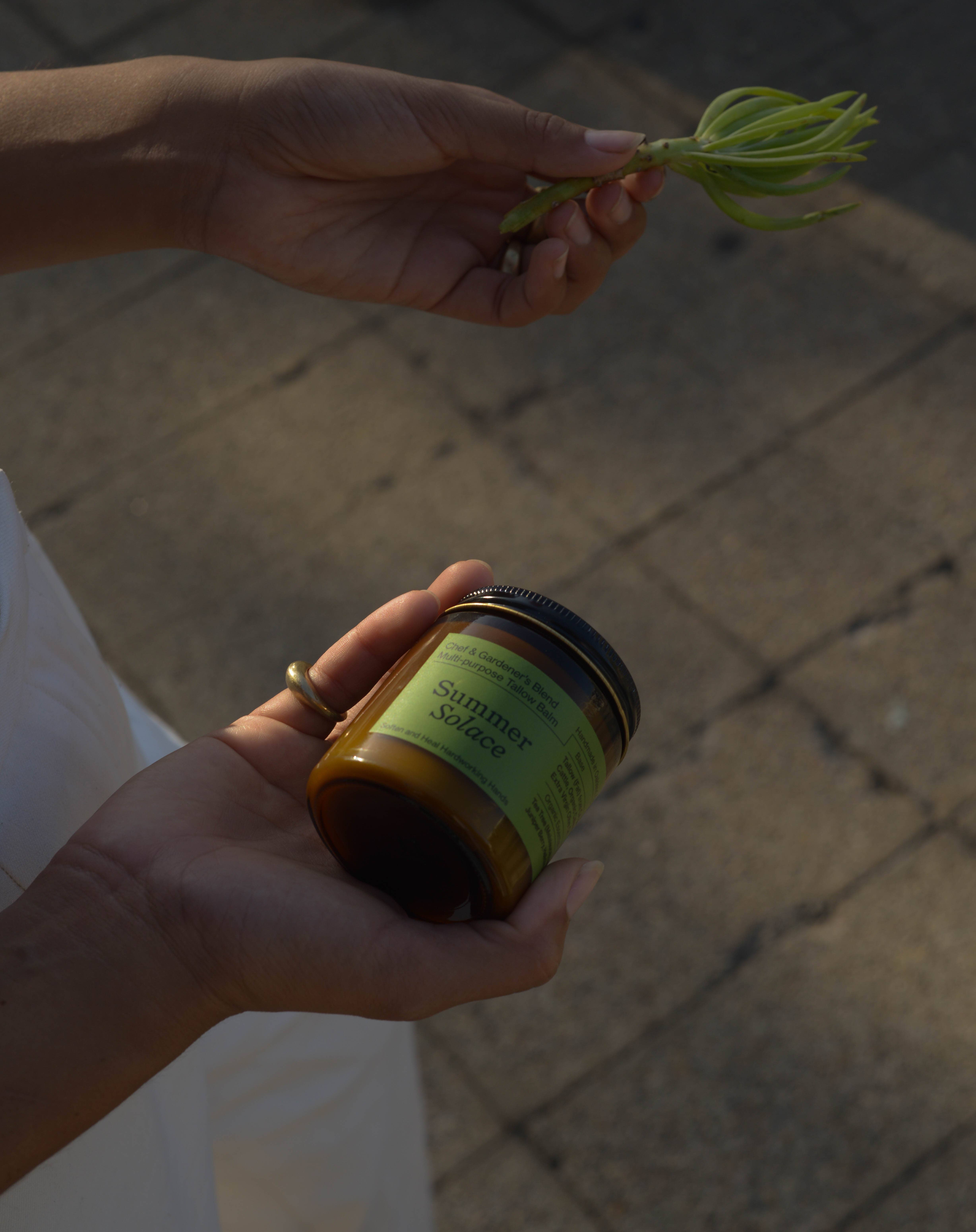 SUMMER SOLACE- Regenerative Tallow Beauty - Wholesale Anti-Aging Moisturizer - Chef & Gardener's Balm – Rosemary, Myrrh, Tea Tree – 50mL9