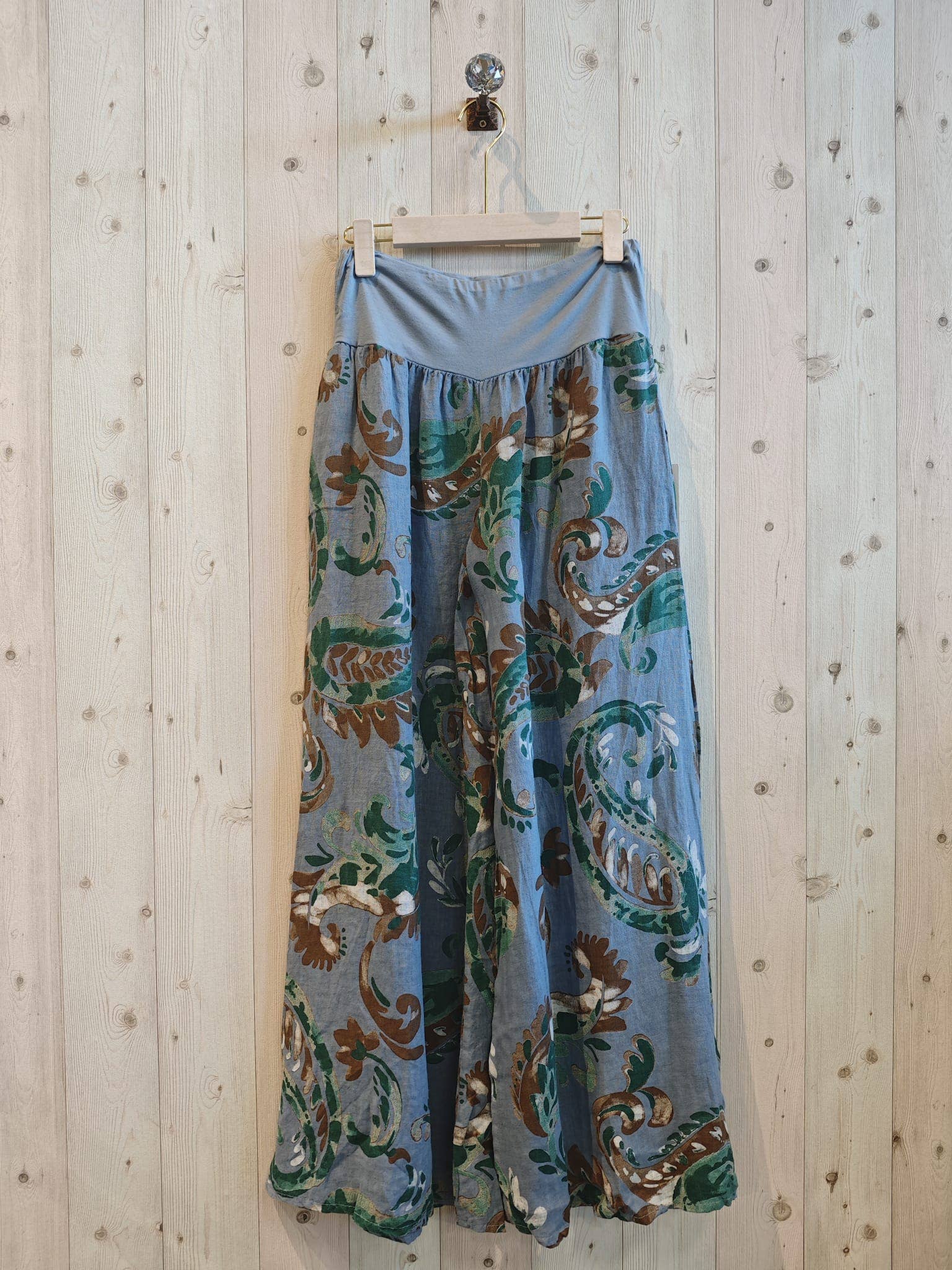 Linen & More - Vente Pantalon – femme - RÉF 30343 PANTALON IMPRIMÉ LIN 100%0