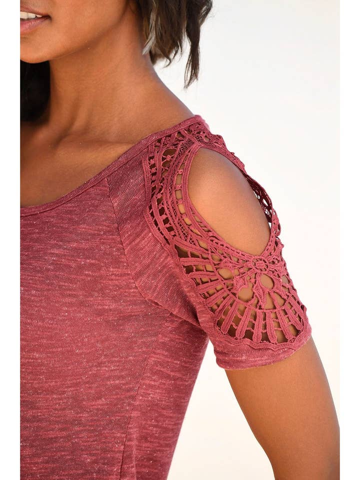 Lascana - Wholesale Blouse - Women's - LASCANA Women's Crochet Cold Shoulder Top