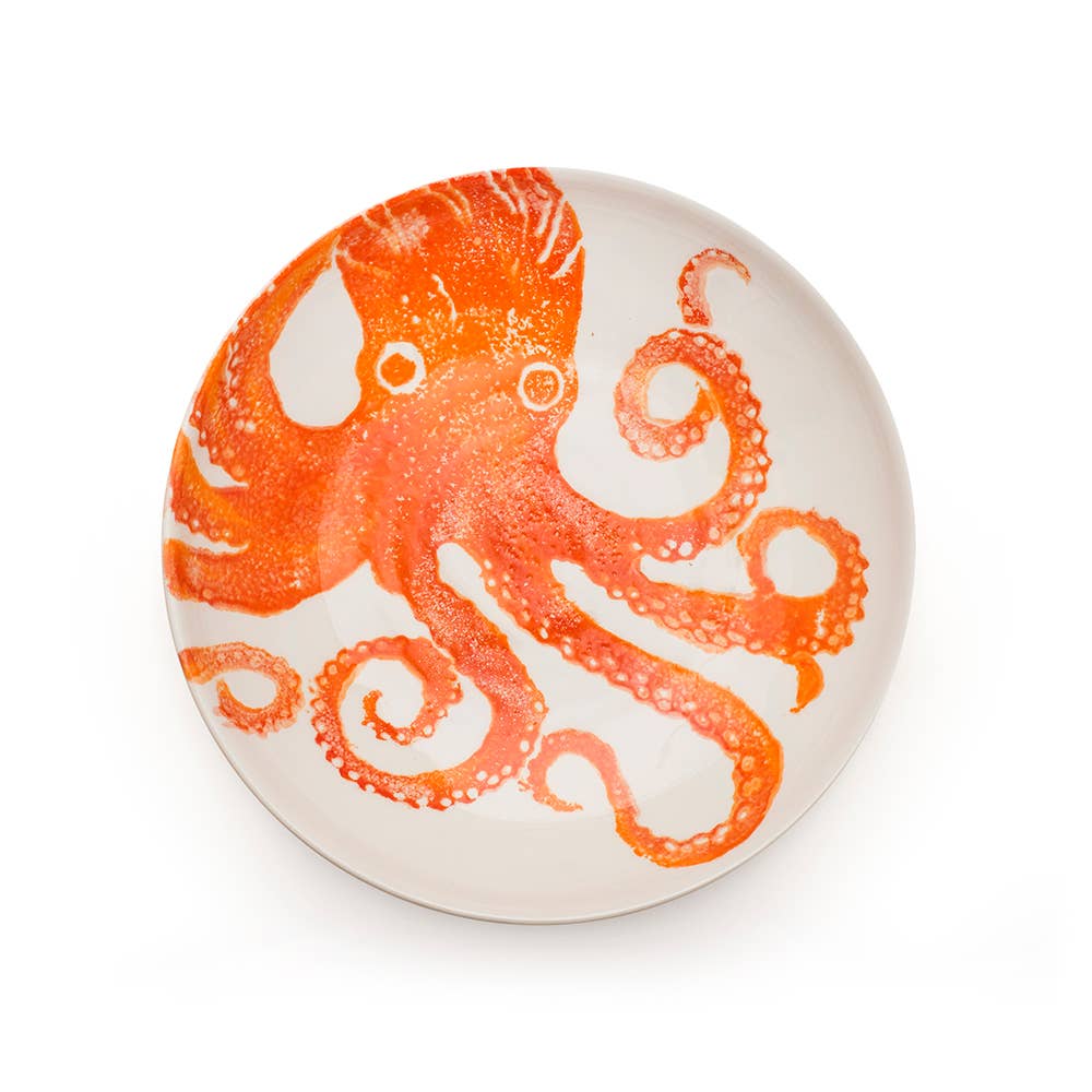 BlissHome - Wholesale Bowl - Creatures Supper Bowl Octopus Orange | Ceramic Supper Bowl1