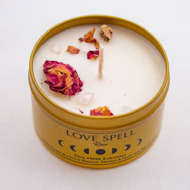 Love Spell Intention Candle - Rose for wholesale by Diva Hippie Essentials