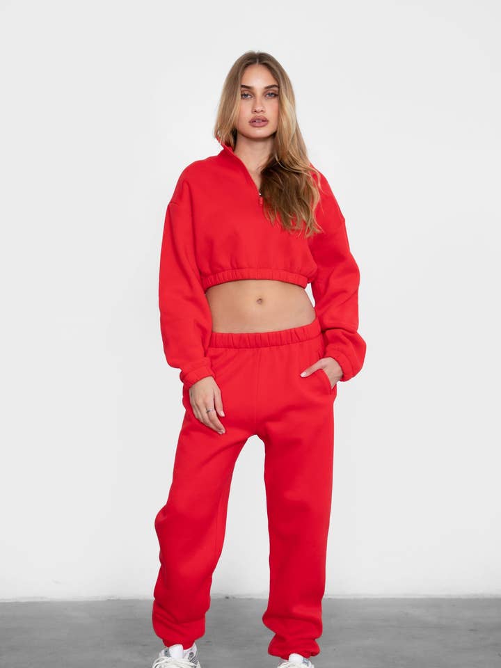 Plus Size Ratio High Waist Sweatpants PH26027X-DOVE for wholesale by TICTOC