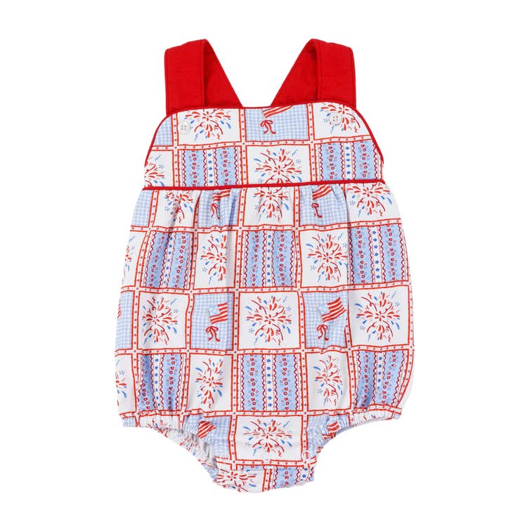 Patriotisk lapptäcke Silas soloverall för wholesale av Cypress Row Childrens