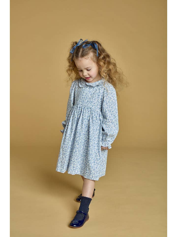 Kidiwi handmade - Wholesale Dress - Kids - Gaïa, Blue Garden print dress1
