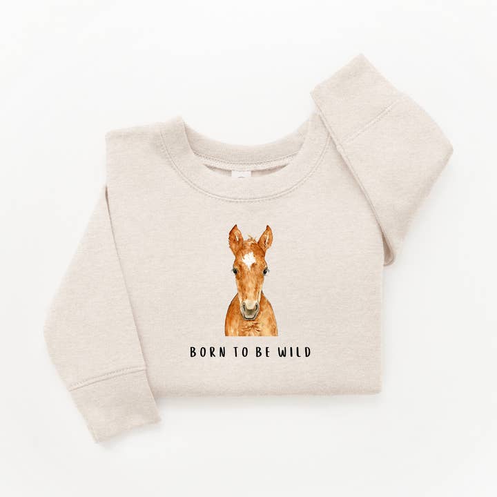 Häst Född att vara Vild Tröja för wholesale av WLDFLWR Studio