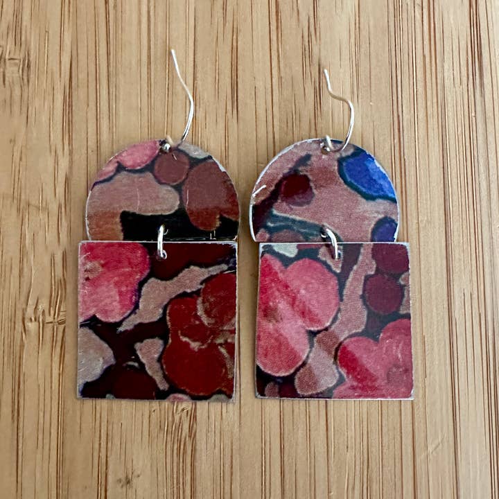 TTE Designs - Wholesale Dangle Earrings - Best Sellers - Set of 12 Recycled Vintage Tin Earrings 29