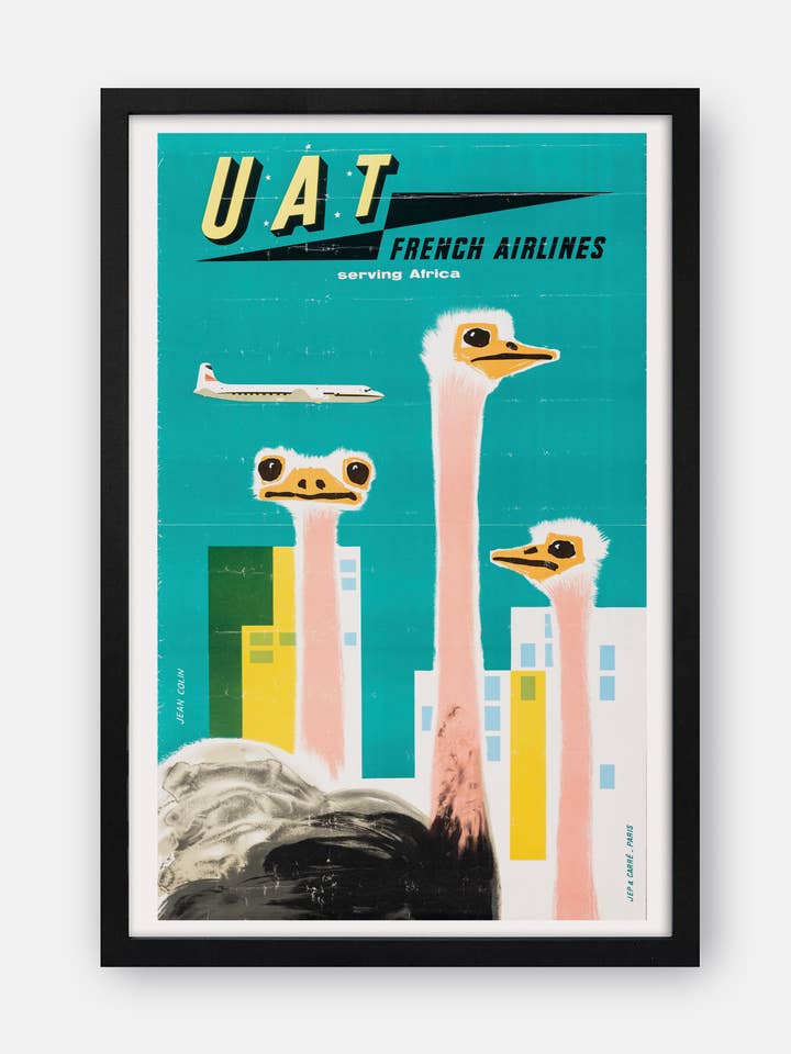 UAT – French Airline Vintage Travel Poster Print for wholesale by The Curious Desk